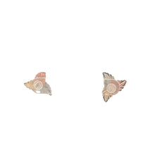 Load image into Gallery viewer, 14K Tri Tone Black Hills Leaf Triangle Stud Earrings Yellow Gold