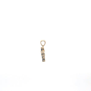 14K Sapphire Cross Christian Faith Symbol Pendant Yellow Gold