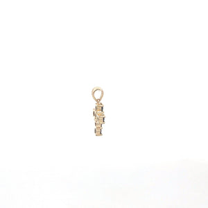 14K Sapphire Cross Christian Faith Symbol Pendant Yellow Gold