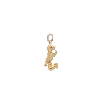 10K 3D Mama Bear & Cub Ornate Animal Charm/Pendant Yellow Gold