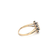 Load image into Gallery viewer, 10K Opal Sapphire Halo Vintage Statement Ring Yellow Gold