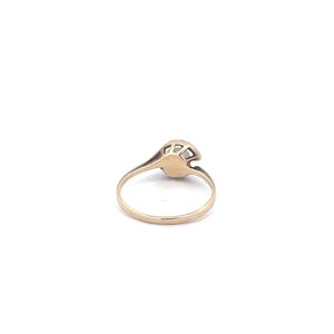 10K 5.0mm Pearl Vintage Swirl Design Ring Yellow Gold