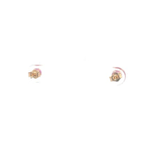 Load image into Gallery viewer, 14K Round Syn. Pink Sapphire Solitaire Stud Earrings Yellow Gold