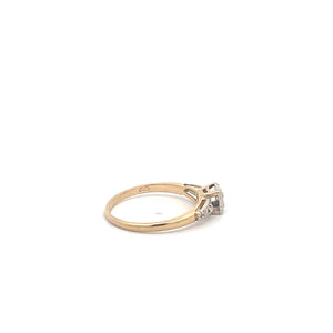 14K 1940's Diamond Classic Simple Promise Ring Yellow Gold