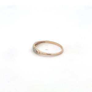 14K 1940's Diamond Vintage Wedding Band Ring Yellow Gold