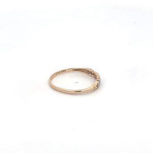14K 1940's Diamond Vintage Wedding Band Ring Yellow Gold