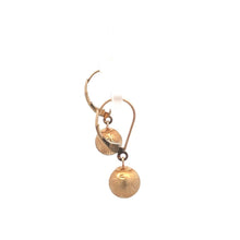 Load image into Gallery viewer, 14K Diamond Cut Star Pattern Ball Dangle Earrings Yellow Gold