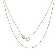 Load image into Gallery viewer, 14K 0.6mm Square Link Classic Box Chain Necklace 17.75&quot; Yellow Gold