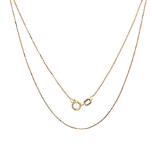 Load image into Gallery viewer, 14K 0.6mm Square Link Classic Box Chain Necklace 17.75&quot; Yellow Gold
