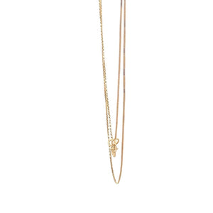 14K 0.6mm Square Link Classic Box Chain Necklace 17.75" Yellow Gold