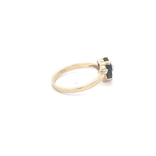 Load image into Gallery viewer, 10K Heart Black Onyx Diamond Vintage Bypass Ring Yellow Gold