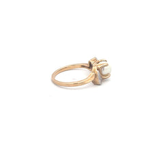 Load image into Gallery viewer, 10K Pearl Diamond Vintage 1940&#39;s Statement Ring Yellow Gold