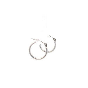 10K 14.7mm Vintage Round Classic Hoop Earrings White Gold