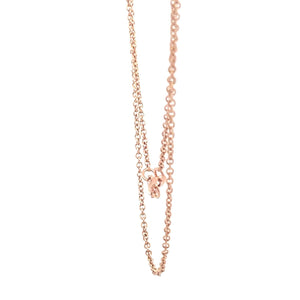 10K 1.6mm Cable Chain Vintage Classic Link Necklace 17.75" Rose Gold